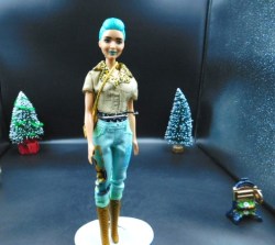 blue hair fashion doll view